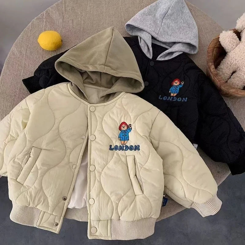 Hooded Winter Embroidered Cotton Jacket