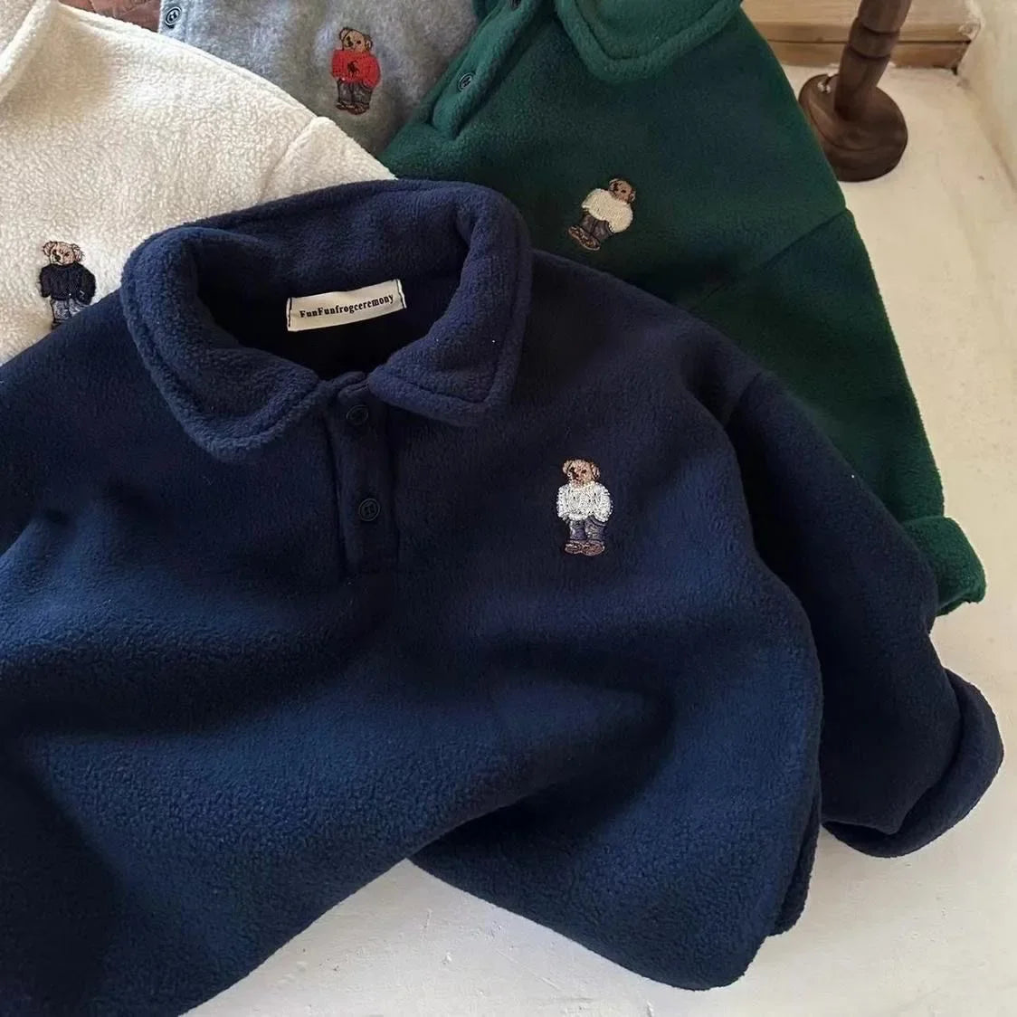 Teddy Bear Fleece Polo Jumpers
