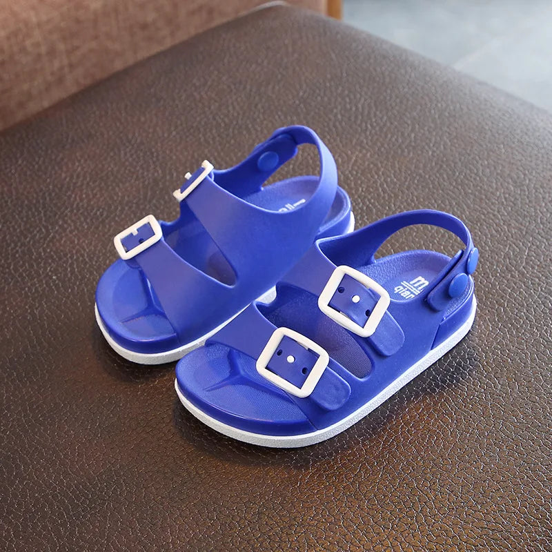 Little Trendsetters Double Buckle and Heel Strap Sandals