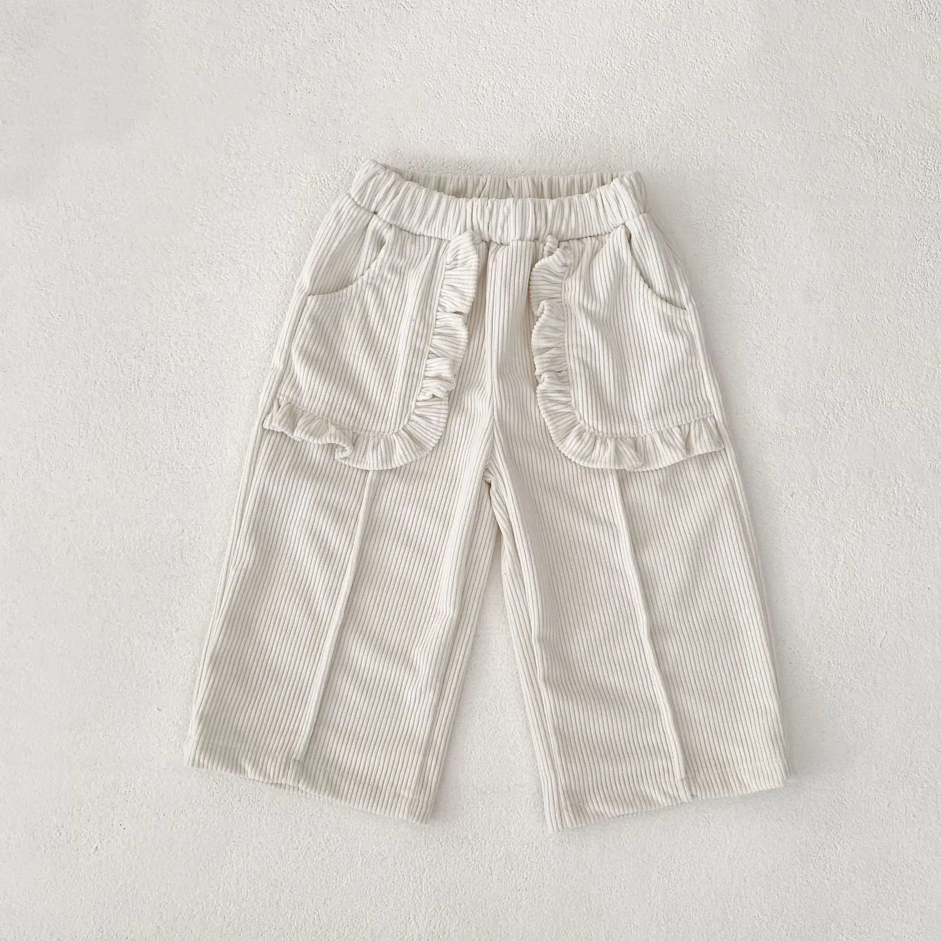 Ruffle Pocket Corduroy Trousers