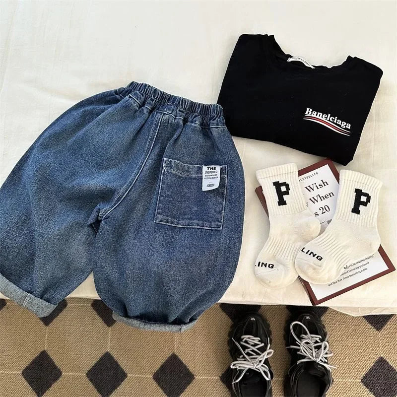 Harlem Style Classic Blue Denim Jeans