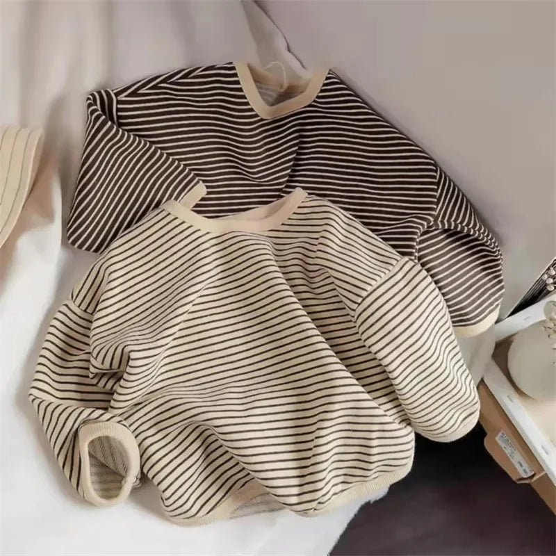 Neutral Striped Long Sleeve T-shirt