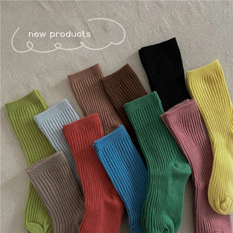 Casual Ribbed Coloured Socks