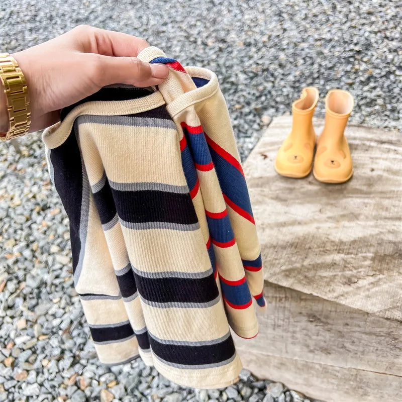 Striped Long Sleeve Loose T-shirt