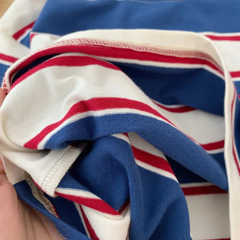 Stripe Cotton Long Sleeve Shirt