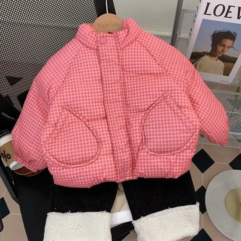 Pink Gingham Padded Jacket
