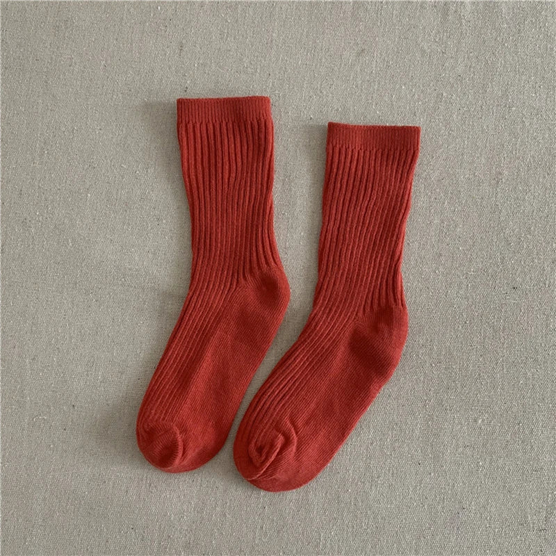 Casual Ribbed Coloured Socks