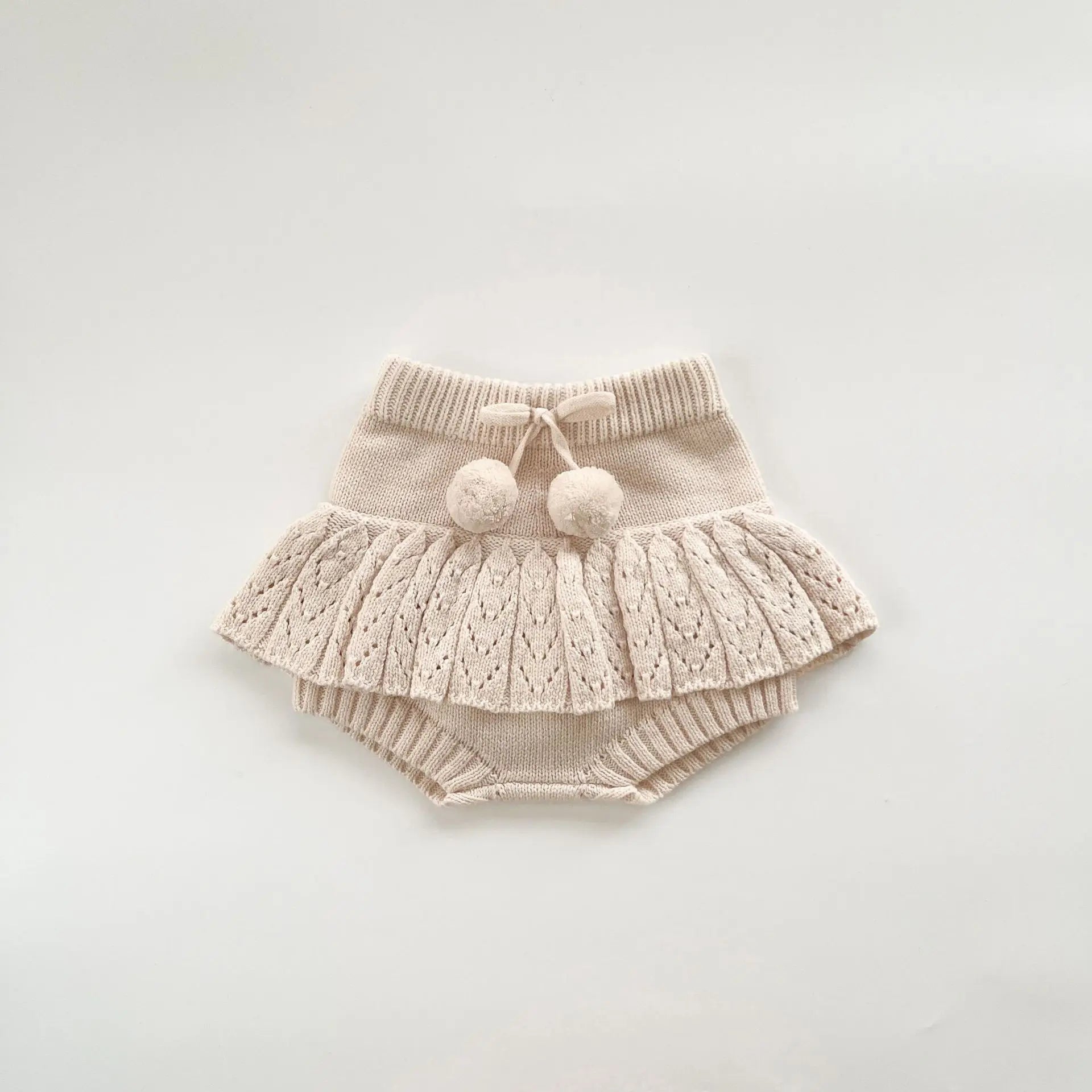 Knitted Pom Sweater and Bloomers Set
