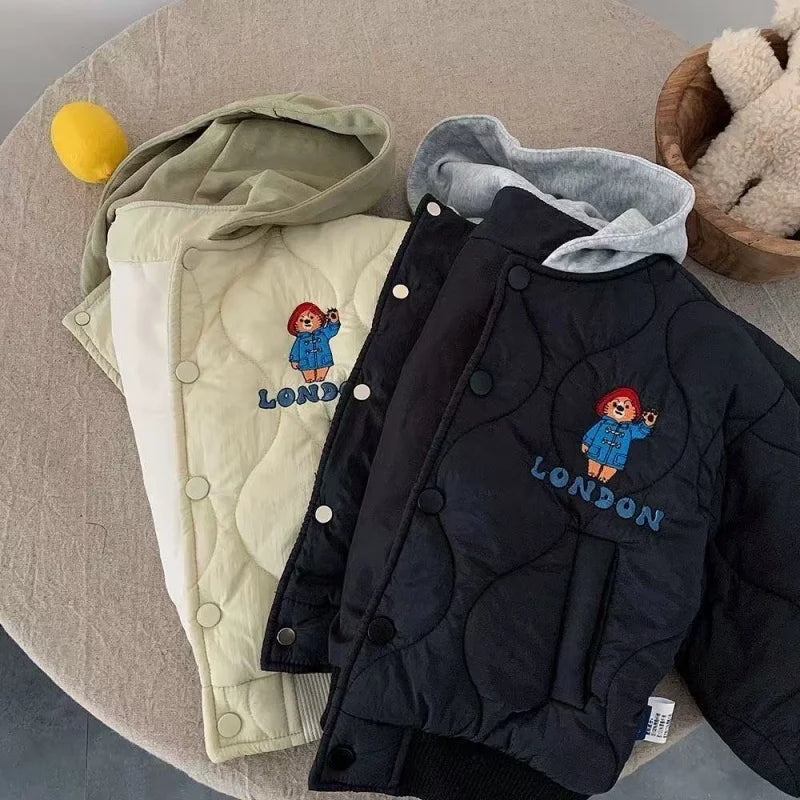 Hooded Winter Embroidered Cotton Jacket