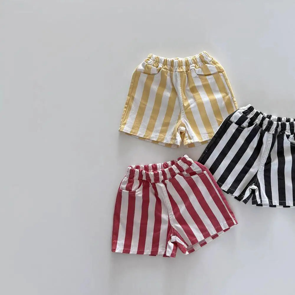 Striped Cotton Shorts