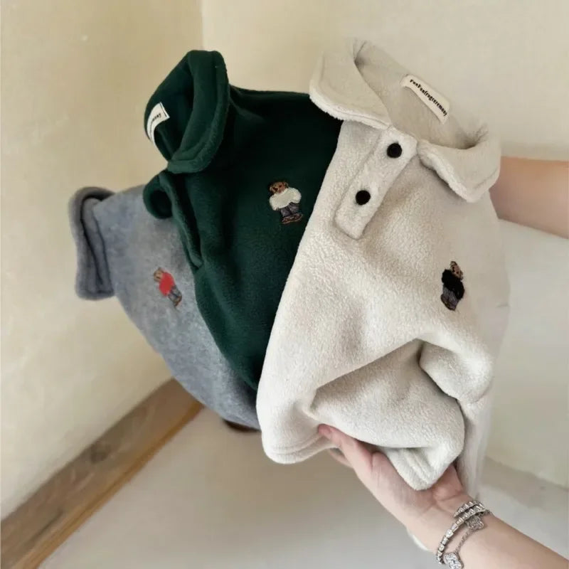 Teddy Bear Fleece Polo Jumpers