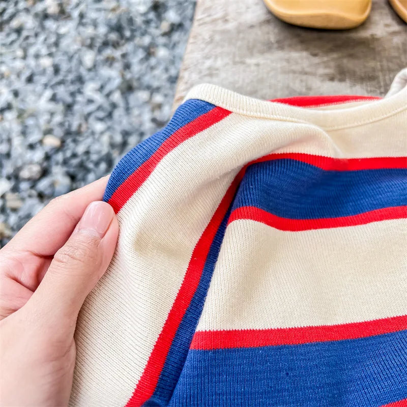 Striped Long Sleeve Loose T-shirt