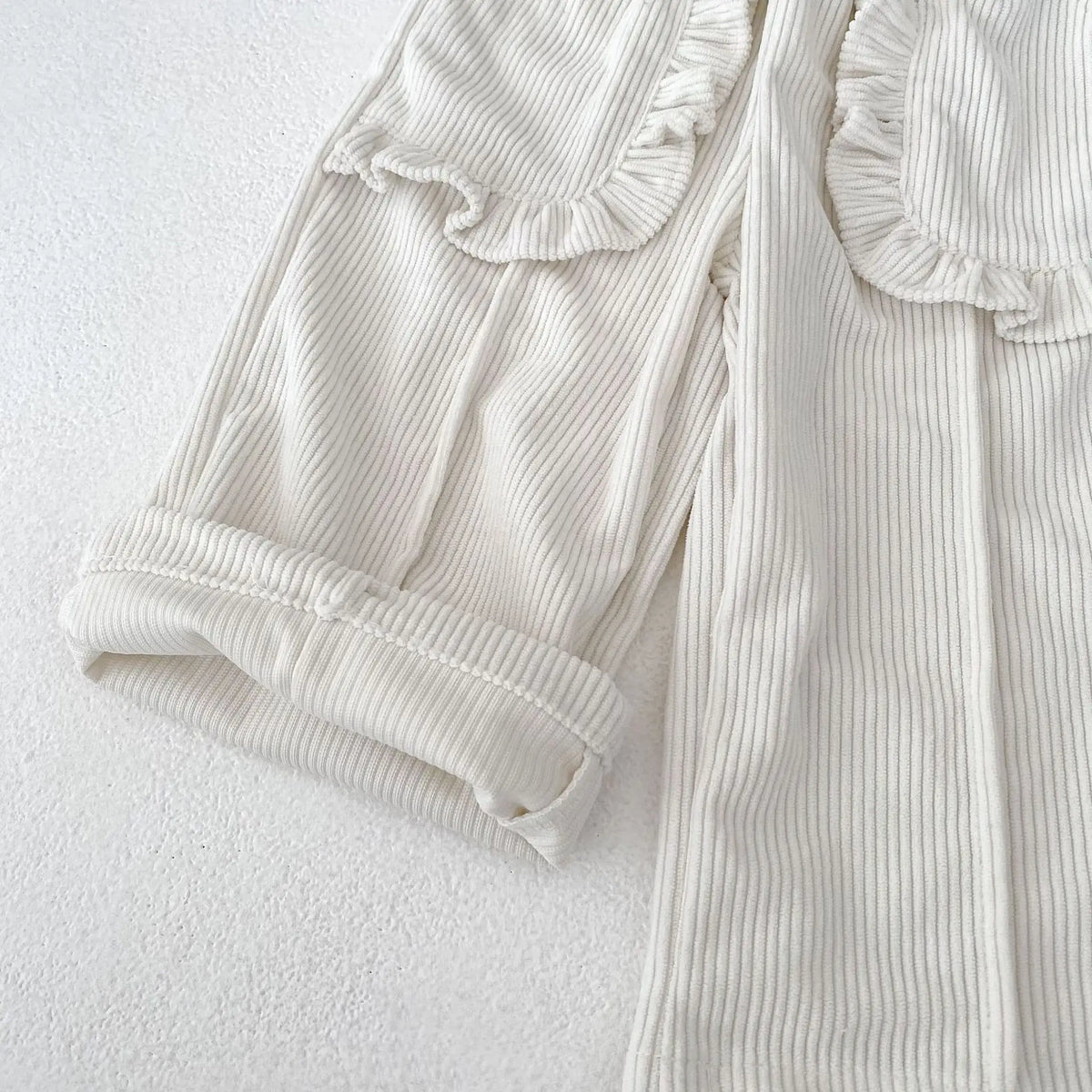 RUFFLE POCKET CORDUROY TROUSERS