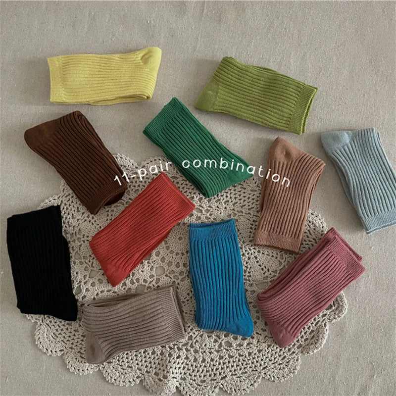 Casual Ribbed Coloured Socks