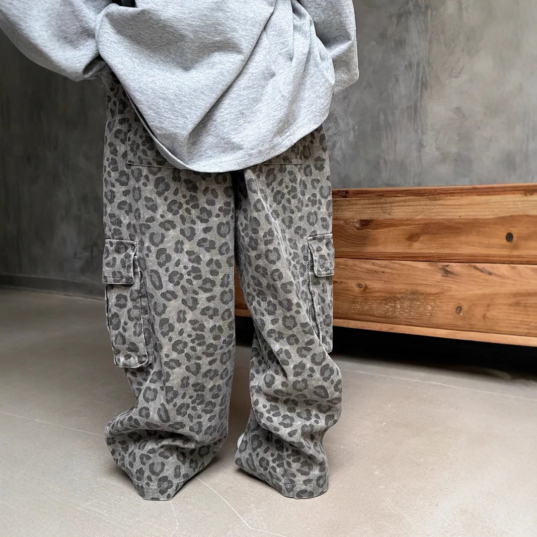 Leopard Print Pocket Trousers