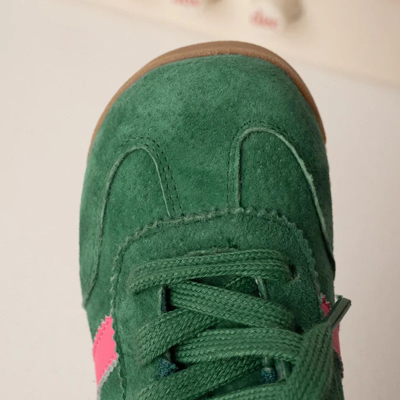 Little Trendsetters Retro Originals ColourBlock Suede Velcro Trainers