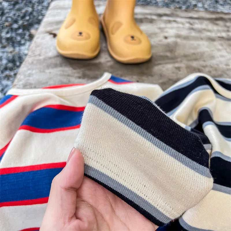 Striped Long Sleeve Loose T-shirt