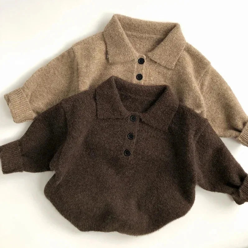 French Knit Long Sleeve Polo Shirt