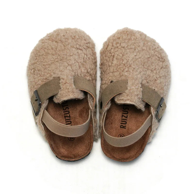 Little Trendsetters Fluffy Clog Slippers